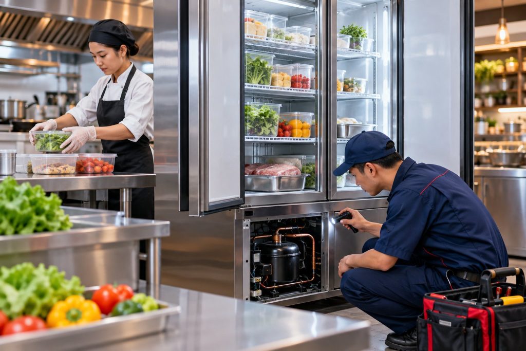 Sửa tủ lạnh cho nhà hàng: Quy trình xử lý an toàn